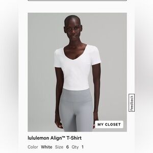 Lululemon Align Tee T-shirt, Size 6, NWOT